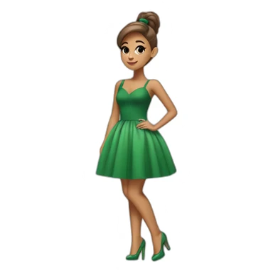 ariana grande in a green puffy dress sticker