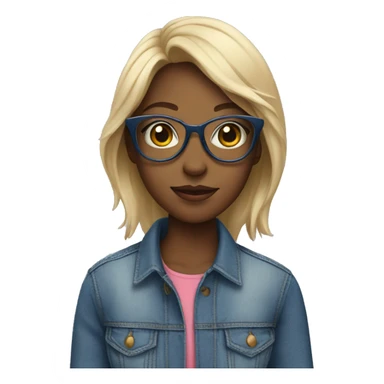 girl in denim with glasses sticker