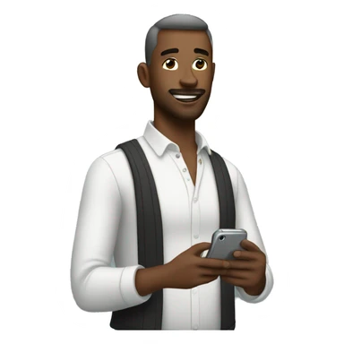 A man taking mirror picture with iphone sticker