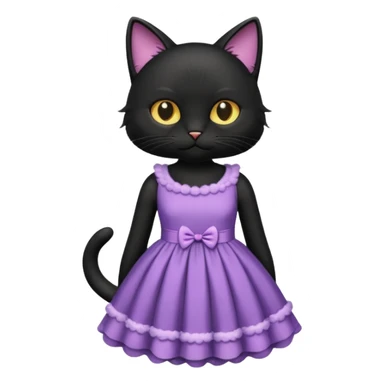 Black cat in a dress sticker