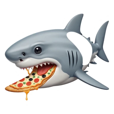 Sad shark eating cold pizza sticker