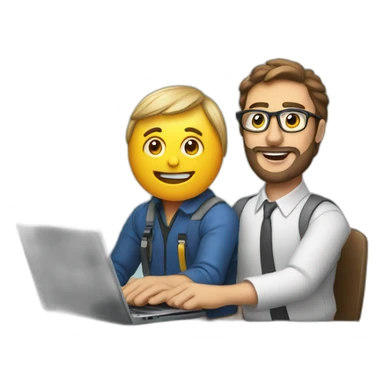 video editor with laptop man sticker