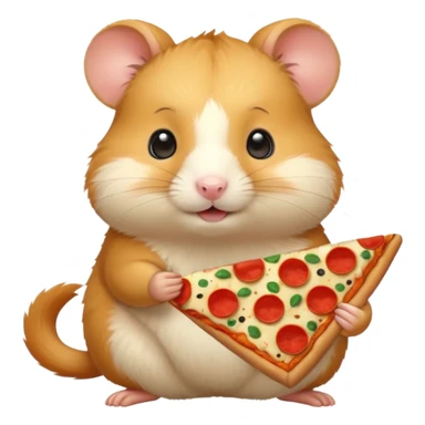 Golden hamster eating pizza sticker