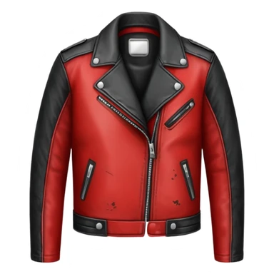 red and black leather jacket sticker
