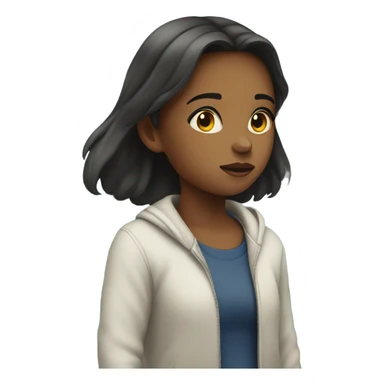 Girl looking off a pier sticker