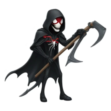 Grim reaper as Spider-Man with a scythe sticker