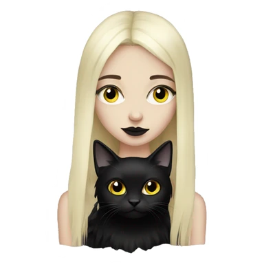 goth girl with black cat sticker