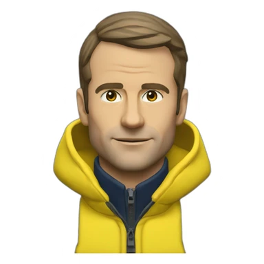 Macron gilet jaune sticker