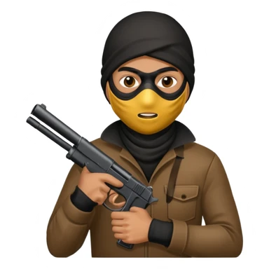 Robber with gun sticker