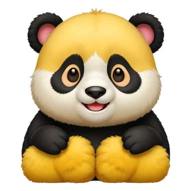 panda that is yellow-coloured sticker
