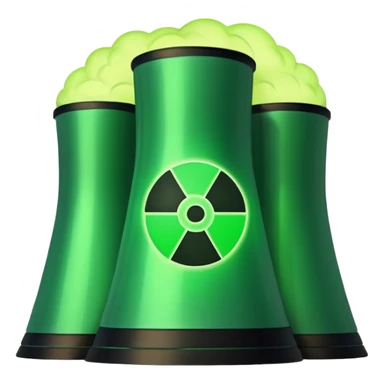 nuclear power plant with green radioactive glow, more realistic, emoji style, option 2 sticker