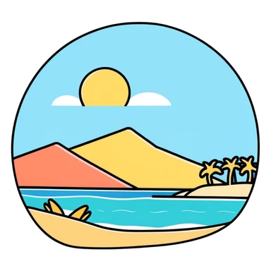 Seashells on beach sticker