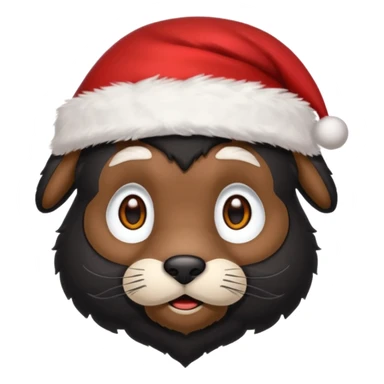 miniature black pinmcher in santa aht sticker