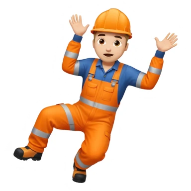 engineer hi-vis orange overalls falling over sticker