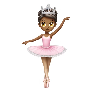 A pink ballerina with a silver bright tiara and so danci sticker