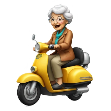 Grandma with sigaret on scooter Driller  sticker