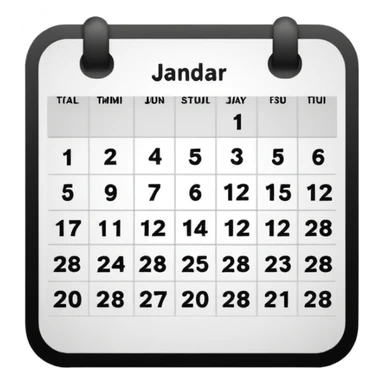 simple black and white calendar sticker