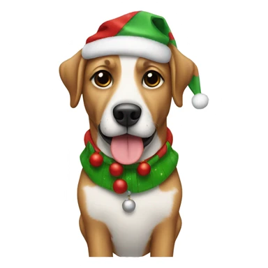 Dog wearing a Christmas outfit  sticker