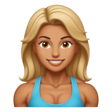 smirking muscular woman  sticker