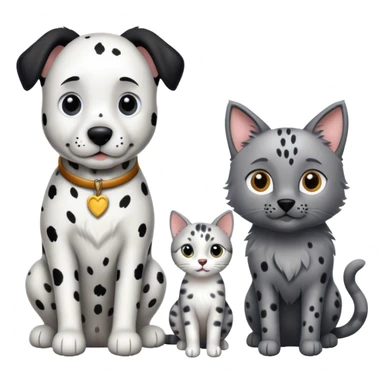 Dalmatian with a Belgium shepherd and a gray cat sticker