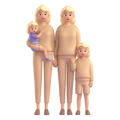 A happy mother with a child in beige clothes sticker