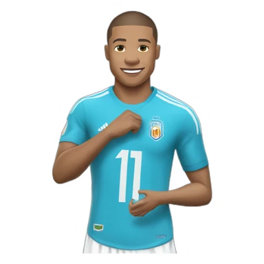 mbappe with marseille jersey sticker