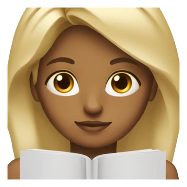 Blonde girl brown eyes studying sticker