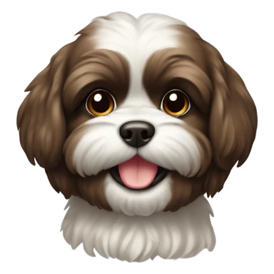Shih-tsu, marron foncé, sourire  sticker