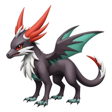 Noivern-Mightyena-Silvally-Fakémon-hybrid-creature (full body)  sticker