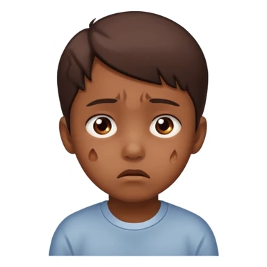 kid with brown clear skin sad hurt sticker