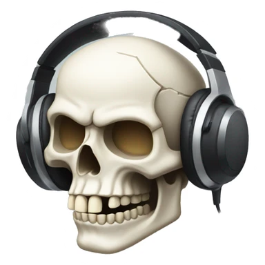 Skull wearing headphones  sticker