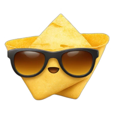 tortilla chip with sunglasses on top sticker