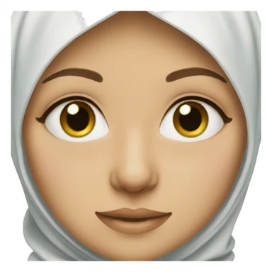 Hijabi with white cat, the cat has on the one eye Blue Eyes and on the other eye Green  sticker