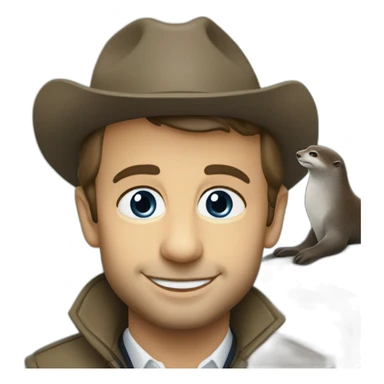 Macron sur une loutre sticker