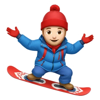 big round super harry guy snowbording down mountain haryyer sticker