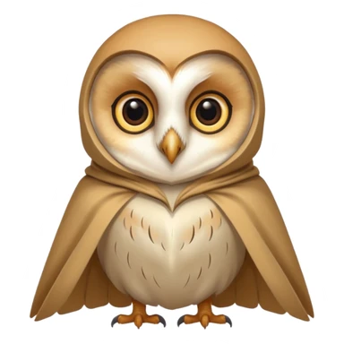 barn owl in beige cloak sticker