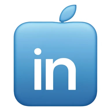 LinkedIn logo, blue background, white 'in' letters, minimal and clear, Apple emoji style sticker