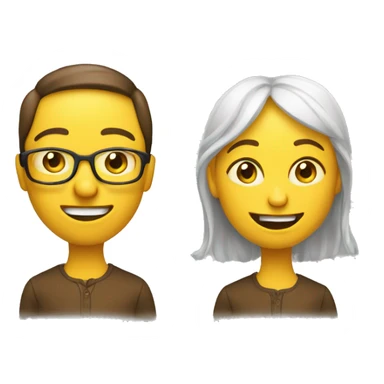 a traditional yellow emoji who's a funny startup founder and has jokes. funny wild emoji with aughter. sticker