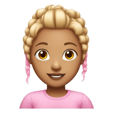 a light skin girl with pink ponytail hair sticker