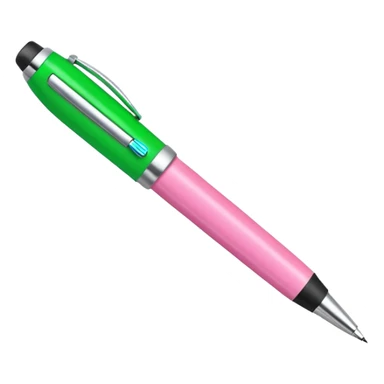 chunky pink and green pen sticker