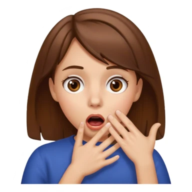 şaşırma eli ağzına götürme, kız sticker