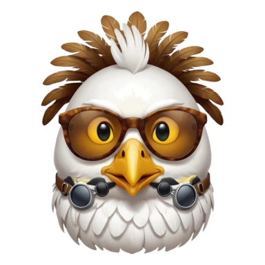 Hen with sunglasses  sticker