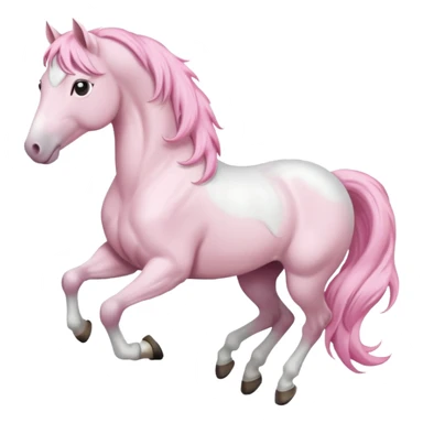 White full body horse with soft pink hair sticker