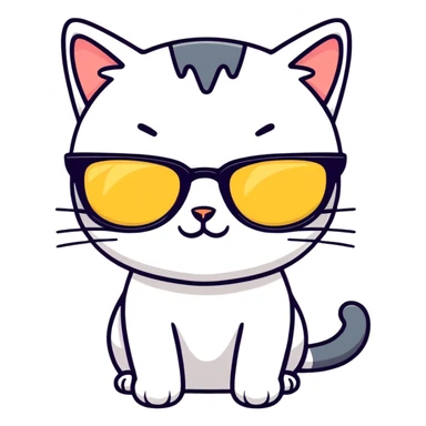 Cat with sunglasses sticker