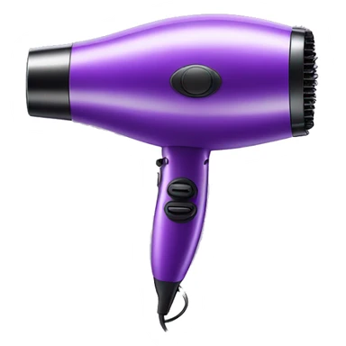 Realistic purple hair dryer isolated  sticker