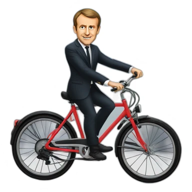 Emmanuel macron sur un vélo sticker