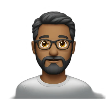 Man eyeglasses less beard sticker