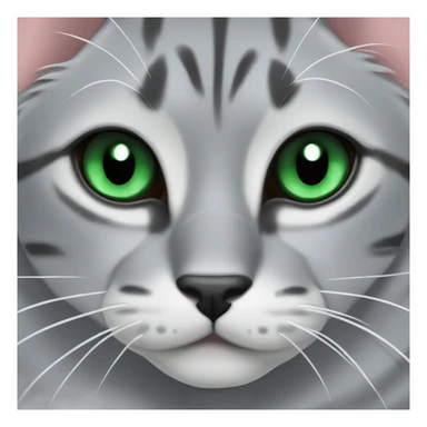 Face of bengal gray silver cat with esmerald ligth eyes sticker
