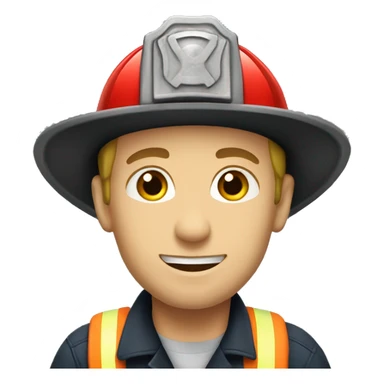 Caucasian firefighter sticker