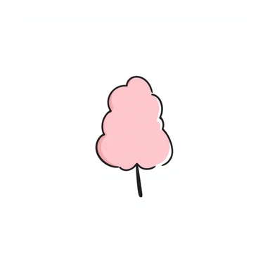 cotton candy in pastel pink, fluffy and smooth, not stringy or messy sticker